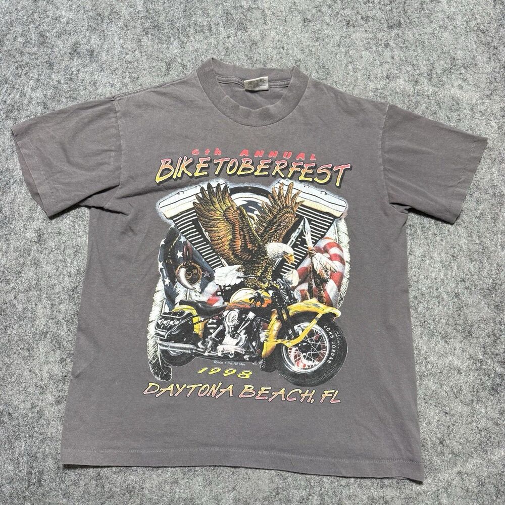 Vintage 90s 1998 Biketoberfest Daytona Beach Shirt Mens M Single Stitch USA